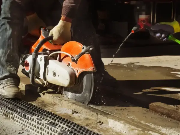 Concrete floor sawing